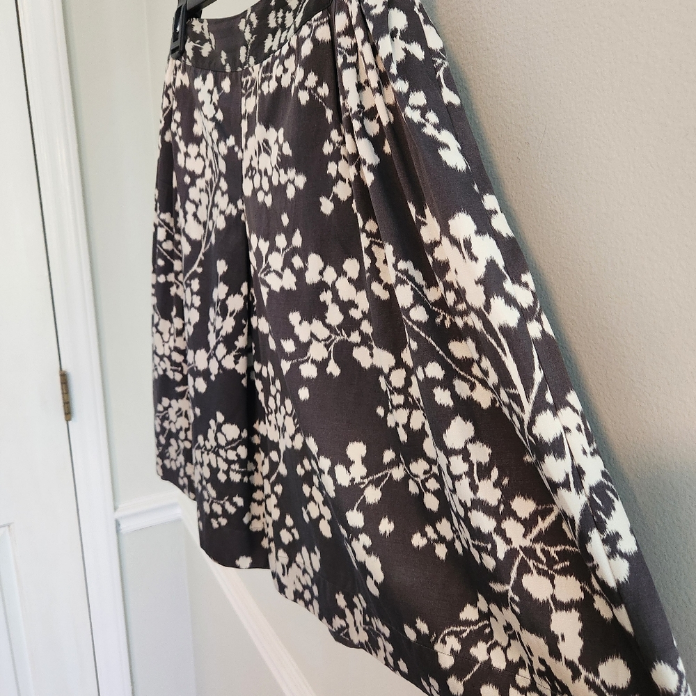 Anthropologie Moulinette Soeurs Firelight Pleated Silk Skirt Floral Ikat Sz 10 - Picture 5 of 11